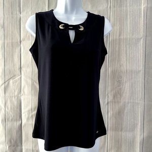 Tommy Hilfiger Womens Sleeveless Top Dark Blue Larges Golden Gromments